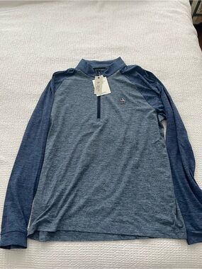 Original Penguin Heathered Navy/Black Half-Zip Pullover NYT